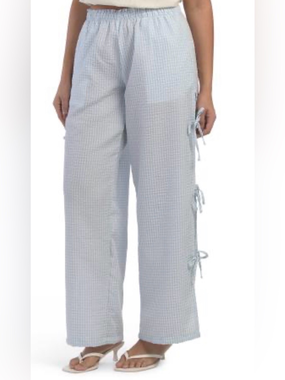 NWT CALI1850 side tie gingham pants